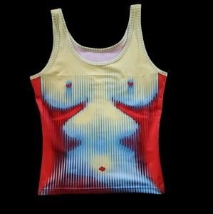 (Sold) - Spandex neon x-ray tank